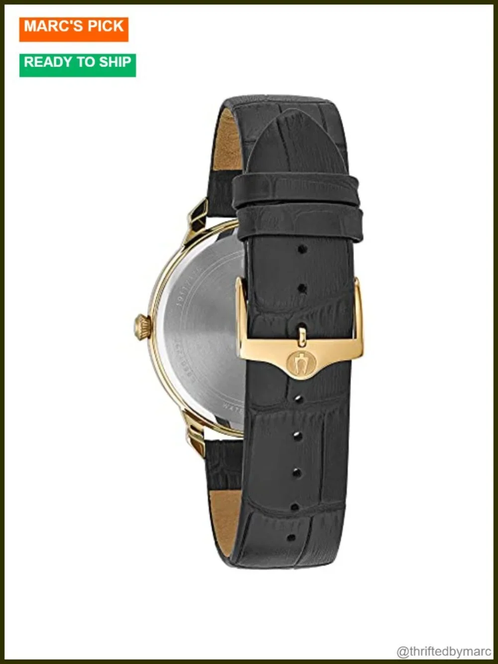 Classic 3-Hand Quartz Wrist Watch with Roman Numeral Markers, Black Leather
